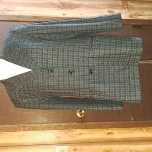 Adolfo Studio jacket size 12,  gray/blue plaid